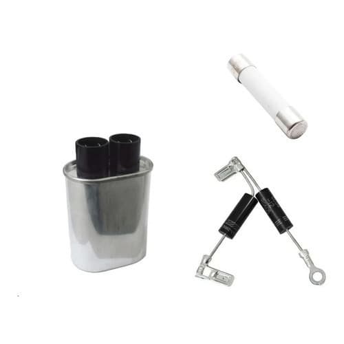 Kit Reparo Microondas Capacitor 90uf Diodo Duplo E 3 Fusível