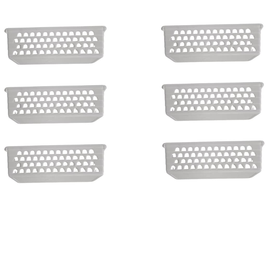 Kit 6 Cesto Organizador Retangular Plastico 28x11x8cm Para Geladeira Gavetas Prateleira 123Organizei
