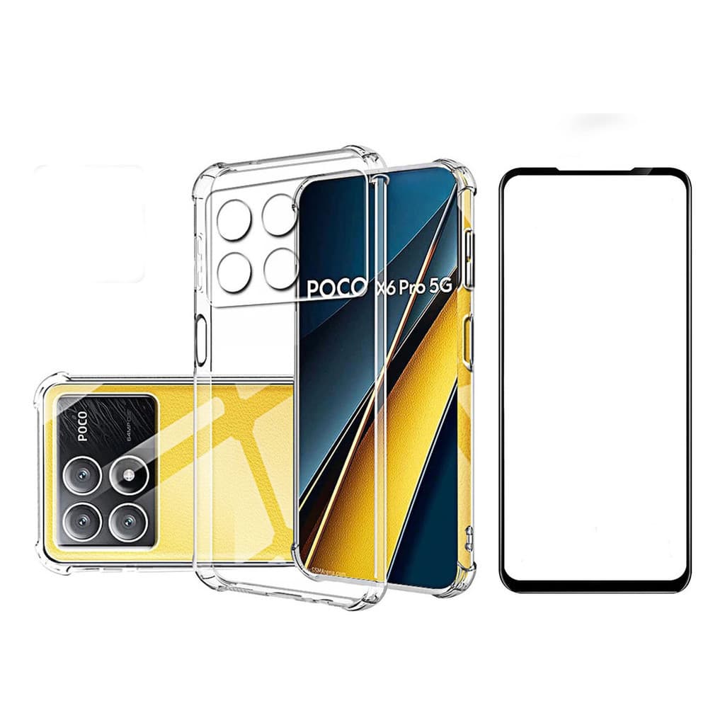 Capa Com Proteção Câmera + Película 3d Para Poco X6 E X6 Pro