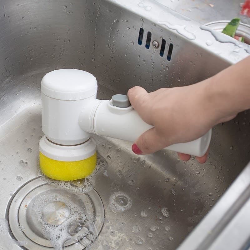Escova Elétrica De Limpeza 5 Em 1 Sem Fio Limpador Portátil Pratico Para Cozinha Banheiro prático