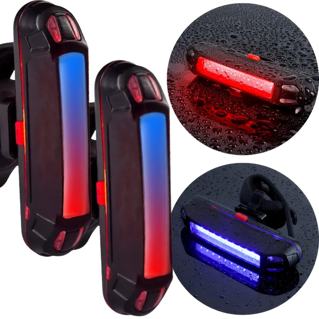 Kit 2 Lanterna Sinalizador Traseira Bike Luz Led Recarregável USB