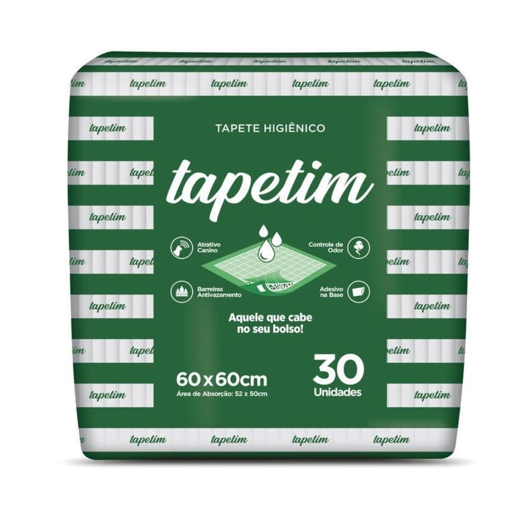 Tapete Higienico Tapetim 30 Unidades Absorção Rápida 60x60