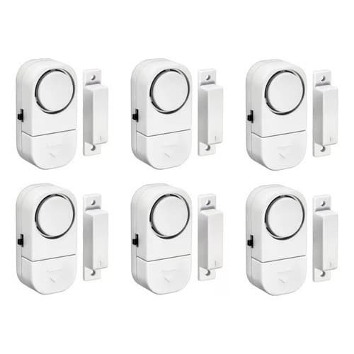Kit C/ 06 Alarme Sonoro Invasão Residencial Porta Janela Portão