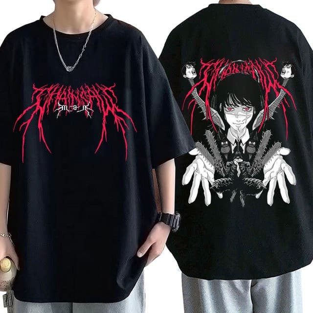 Camisa Camiseta Anime Chainsaw Man Indie Japonês Homem Motosserra Unisex