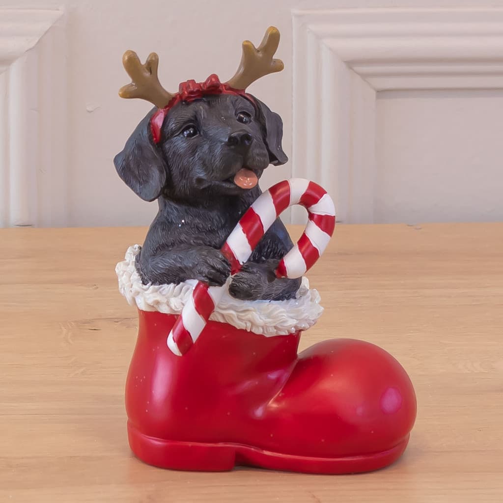 Resina Natal Cachorro (Vermelho) 15,8x11cm (Florarte)