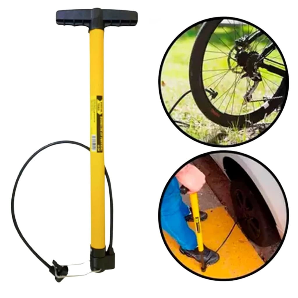 Bomba Ar Manual Bico Pneus Bicicleta Carro Moto Bola Colchão