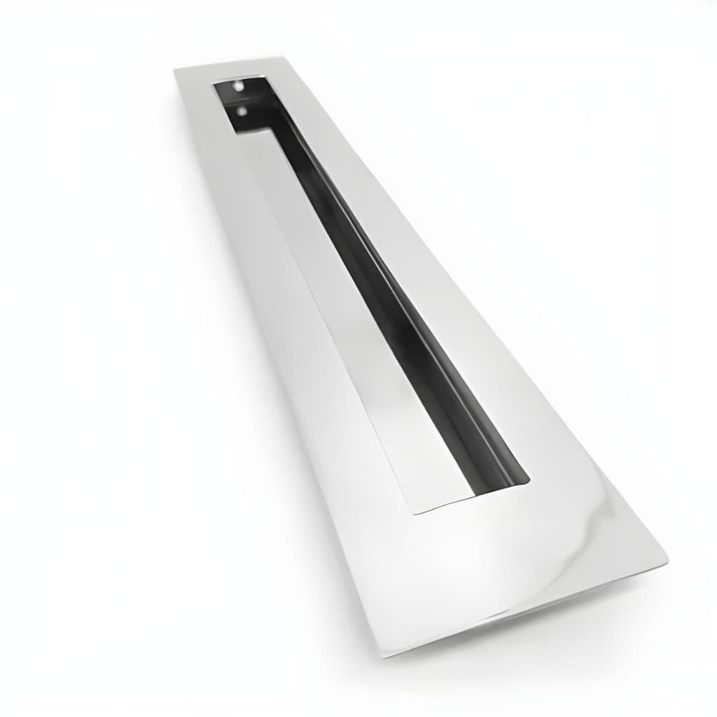 Puxador Concha De Embutir Para Portas Em Aço Inox 20cm