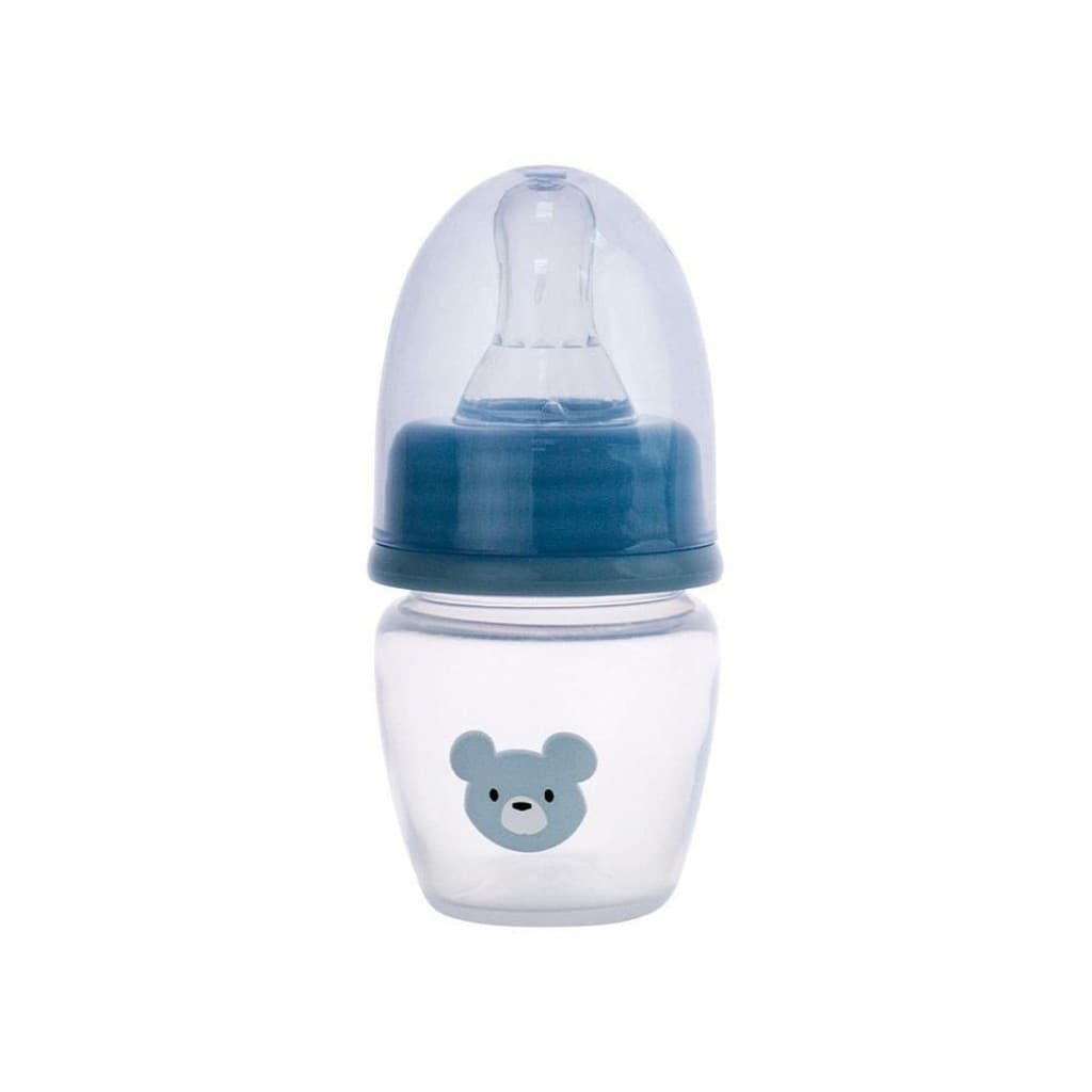 Mamadeira 40ml até 6 meses Recém-nascido Azul Sistema Anticólica Bico Silicone Anatômico Plasútil