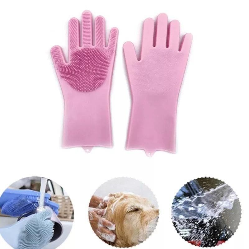 Par De Luvas Silicone Magicas Esponja Para Lava Louças Limpeza Geral Macia Multiuso Utilmix