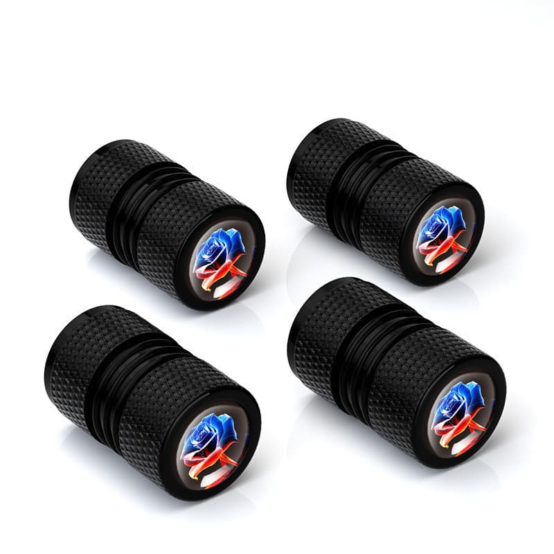 Tampa de Válvula de Pneus de Liga de Alumínio Rosa 4pc Tampa de Válvula de Pneus para Carros Modificação Neutra Decoração Universal com Tampa de Válvula de Pneus Padrão