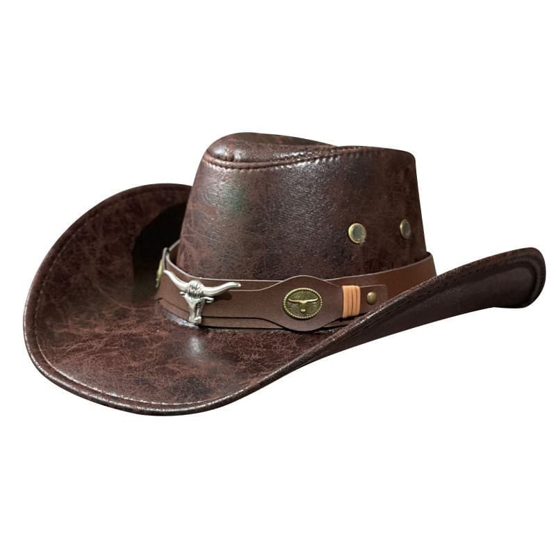 Cabeça De Vaca Fashion Cowboy Decore Chapéu Ocidental Couro Vintage Gentleman Jazz Hats For Men Panamá