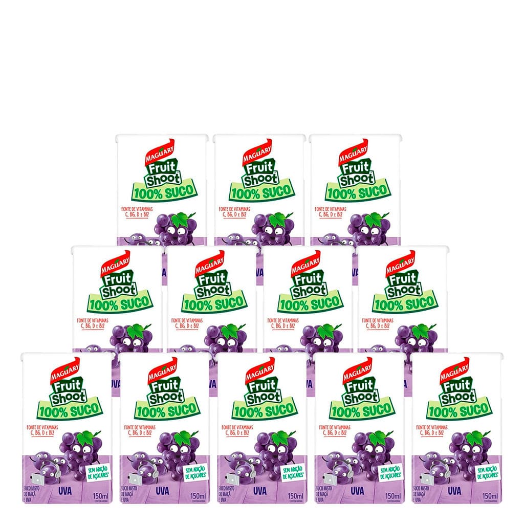 Suco de Uva Maguary 100% Suco Fruit Shoot 150ml 12 Unidades