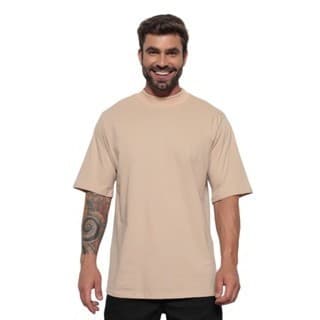 Camisa Masculina Malhão Oversized Streetwer Gola Alta Manga Gringa Padrão