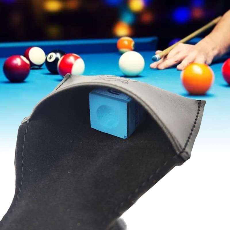 Suporte De Giz Para Taco De Bilhar , Couro PU , Portátil , Bolsa Piscina , Sinuca , Acesso