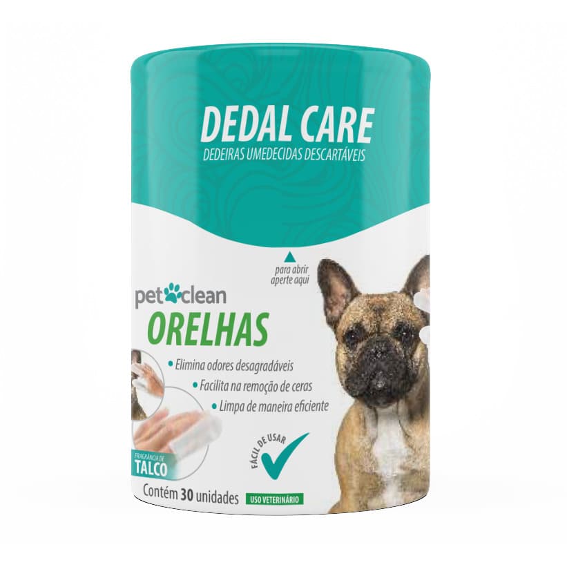 Dedal Care Limpa Orelhas Dedeira para Cachorro e Gato Umedecidas Descartáveis