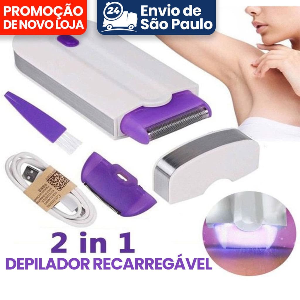 Depilador Recarregável Facial e Corporal para Ambos os Gêneros