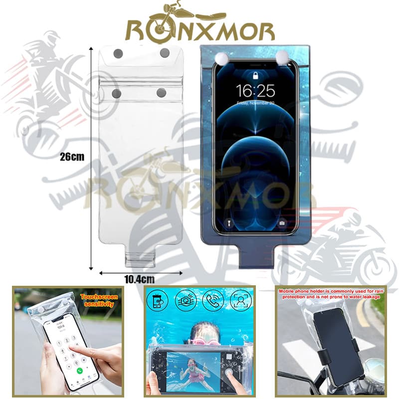 RONXMOR 1PC Suporte De Telefone Para Motocicleta Bolsa Guiador Protetores Transparentes À Prova D'água Capas De Capa Tel