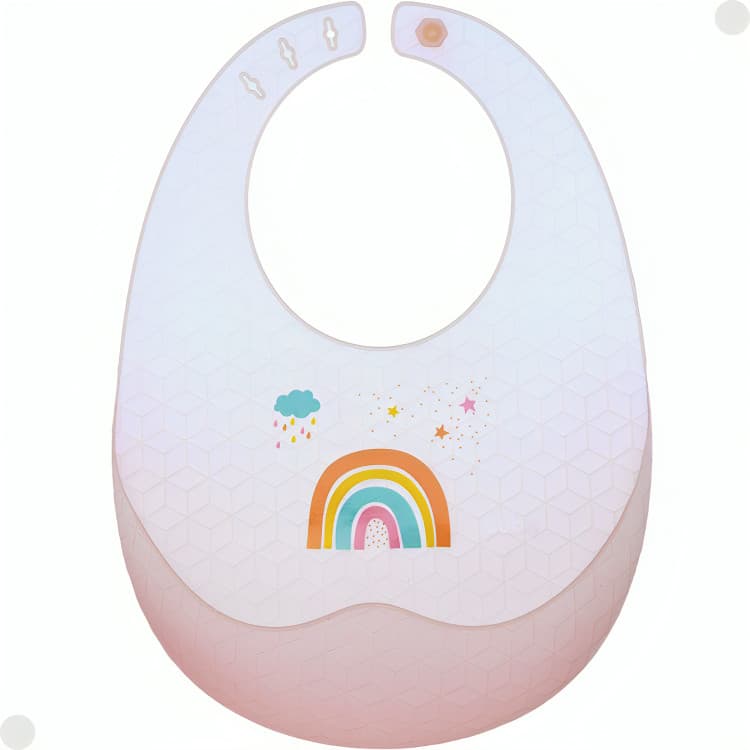 Babador Silicone Com Bolso Cata Migalhas E Estojo Arco-íris 18050 Buba
