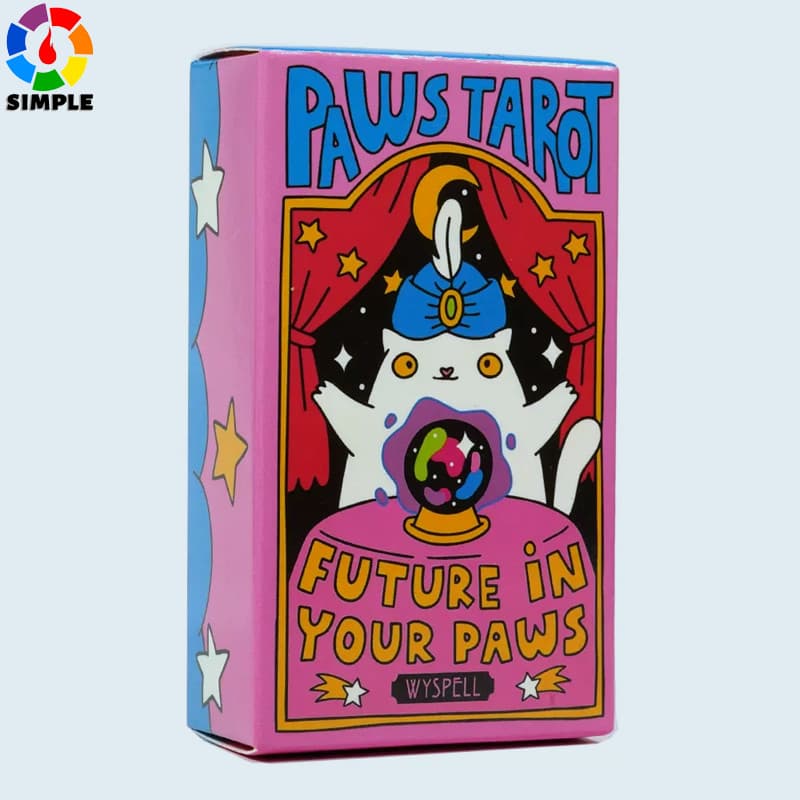 10,3x6 Cm Patas Tarô Futuro Em Suas 78 Cartas Deck De Gato Para Amantes De Gatos E Entusiastas Do Bonito