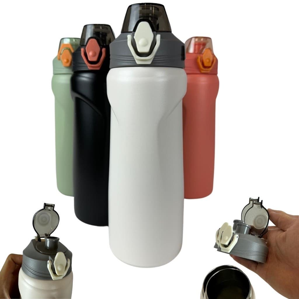 Garrafa Térmica Inox 750ml Para Academia Esporte Camping Quente e Frio Isolamento Duplo