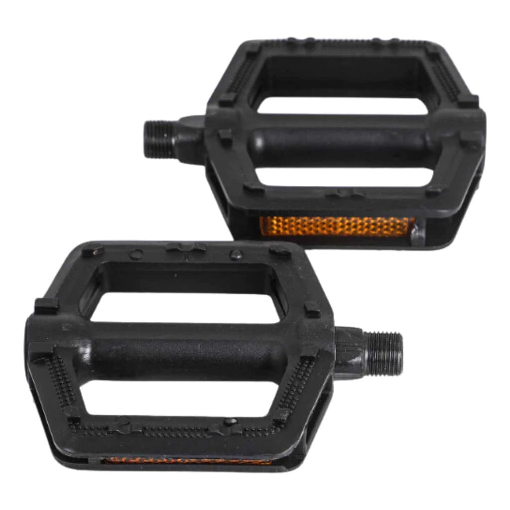 Pedal de Bike Plataforma 9/16" em Nylon com Rosca Grossa e Refletor – Leve e Resistente