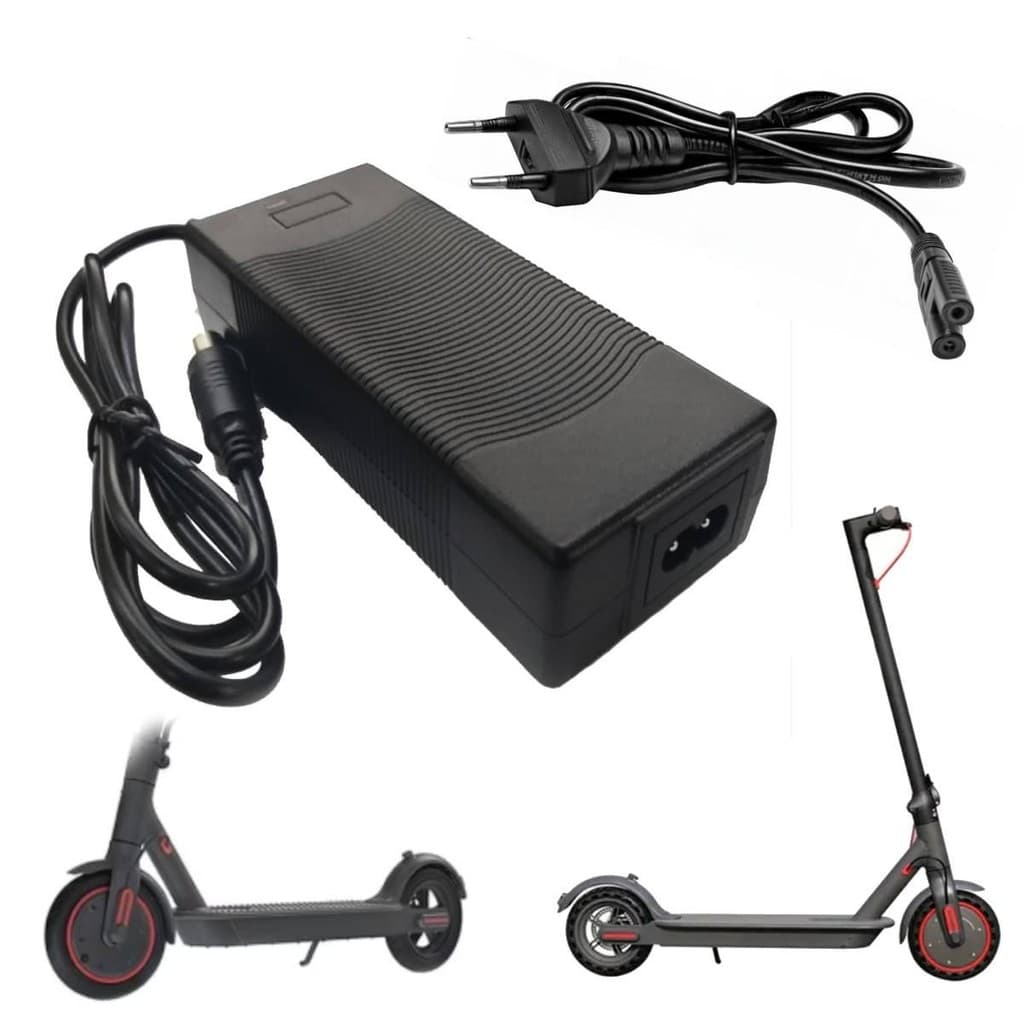 Carregador Automático 42V 2A para Patinete Elétrico com Bateria de Lítio