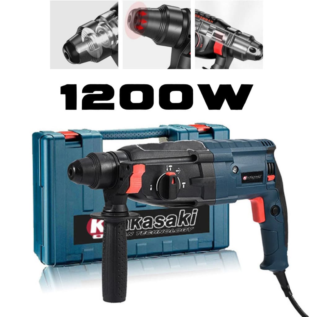 Martelete Rotativo Rompedor 1200w 12 Pçs Furadeira De Impacto Promoção Barato Envio imediato