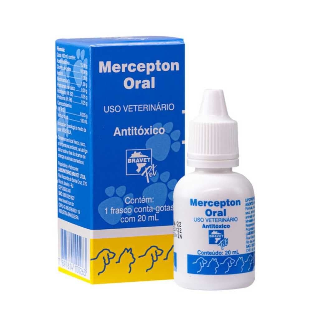 Mercepton Oral 20ml Bravet Pet Antitóxico Para Cães e Gatos