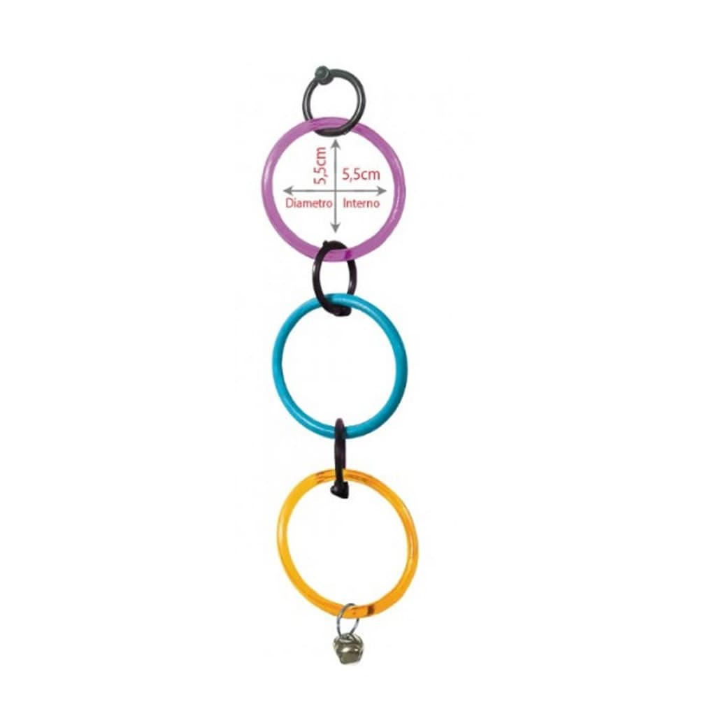 Brinquedo Argola Passaros Para Periquito Com Guiso 5,5x5,5cm