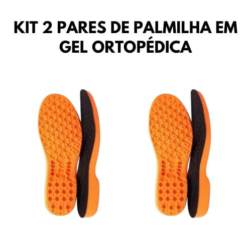 Kit 2x Pares Palmilha Gel Ortopédica Anatômica Confort Silicone Anti-impacto para tênis e Coturnos