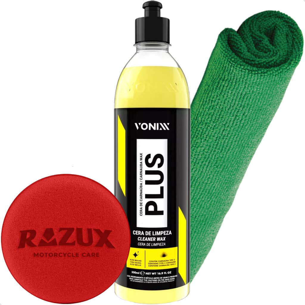 Kit Cera Carnauba Plus Vonixx 500ml Cera Liquida Automotiva