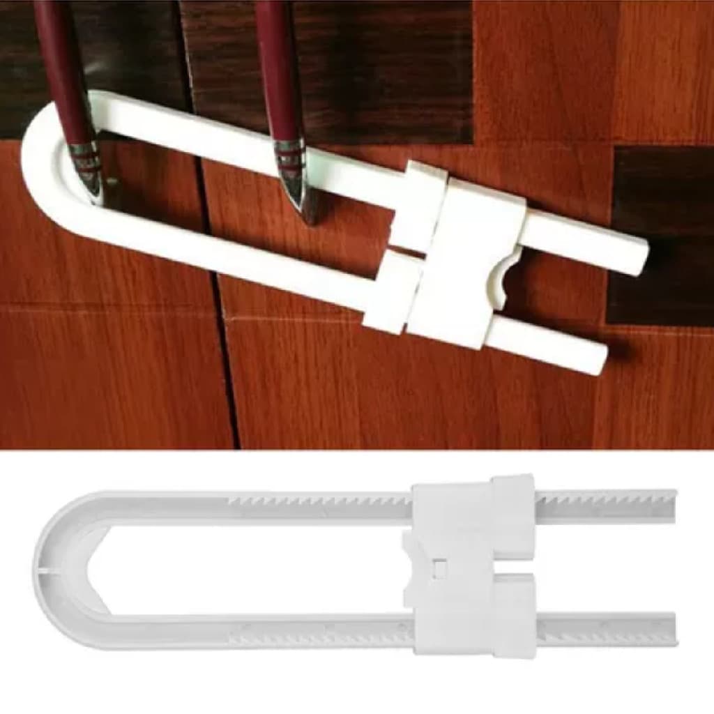 Kit 5 Unidades Trava Gaveta Formato em U Porta Armario Segurana Bebe