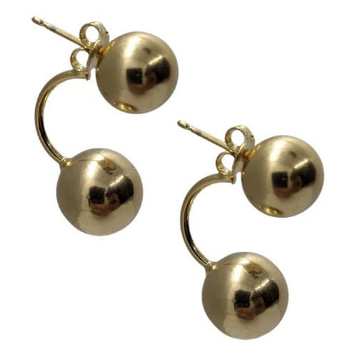 Brinco Folheado a Ouro Bola Grace Kelly Grande Degrade - Semijoia