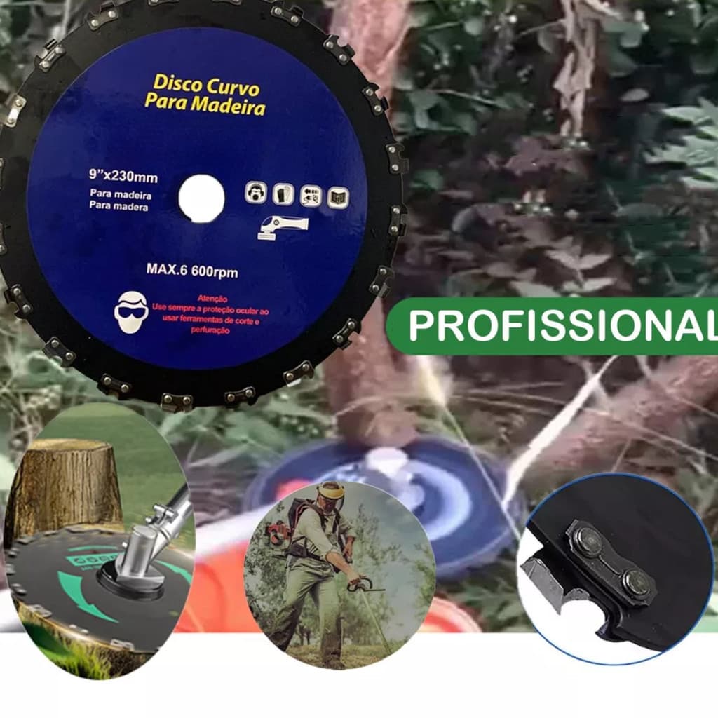 Lâmina Disco Dente Corrente Roçadeira Motoserra Furo 230mm