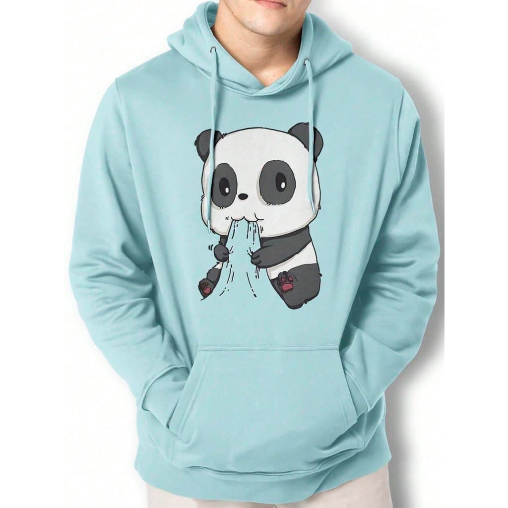Moletom Casaco Panda Fofo Comendo Blusa Canguru Streetwear Vintage