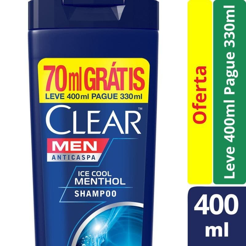 Shampoo 400 ml Anticaspa Clear Men Ice Cool Menthol