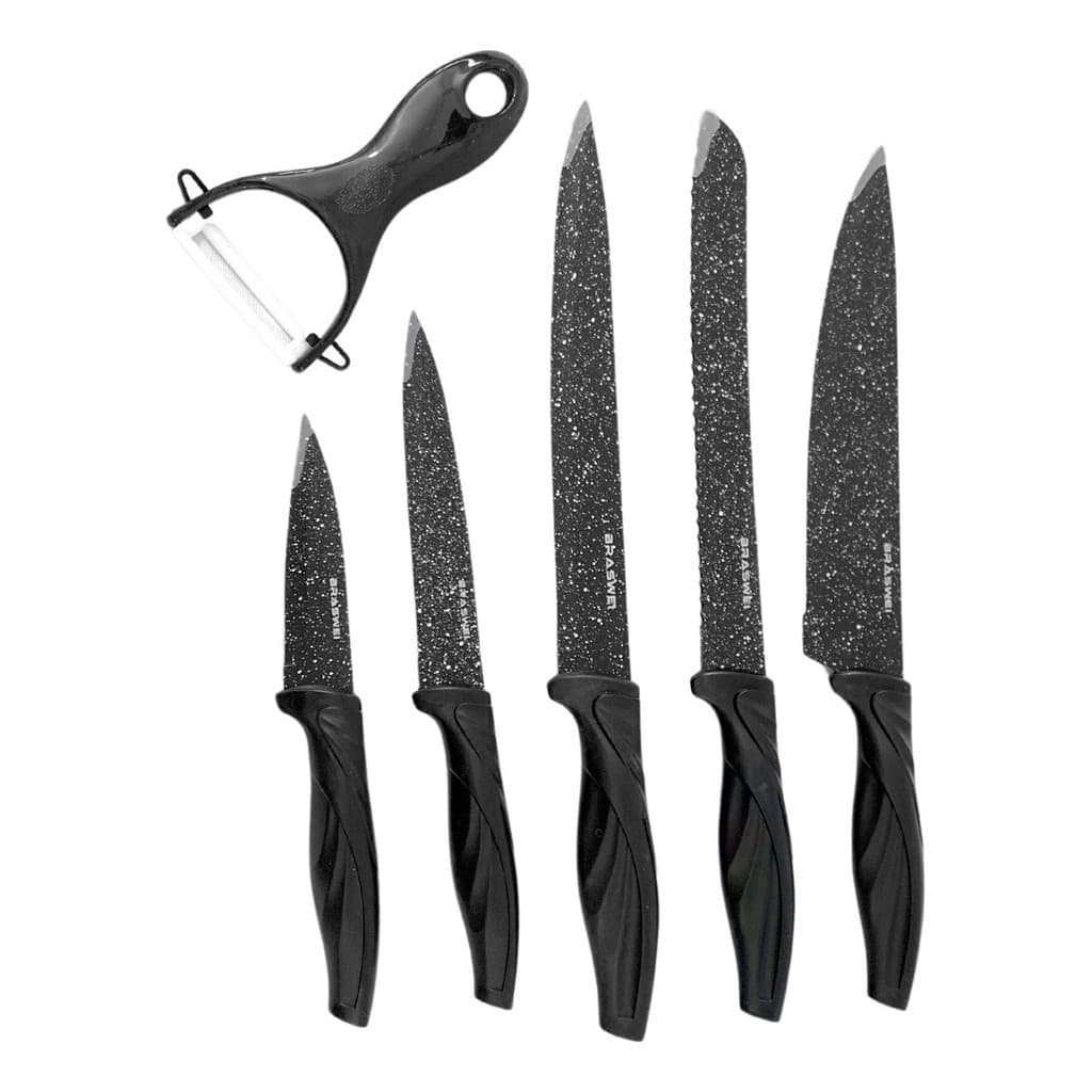 Jogo Faca Com 6 Peças Antiaderente Faqueiro Gourmet Cozinha  Lindas