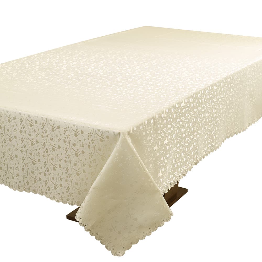 Toalha De Mesa Mugeut Bege 4 Ou 6 Lugares Rafimex