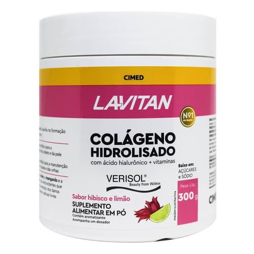 Colágeno Hidrolisado Hibisco E Limão 300g Lavitan