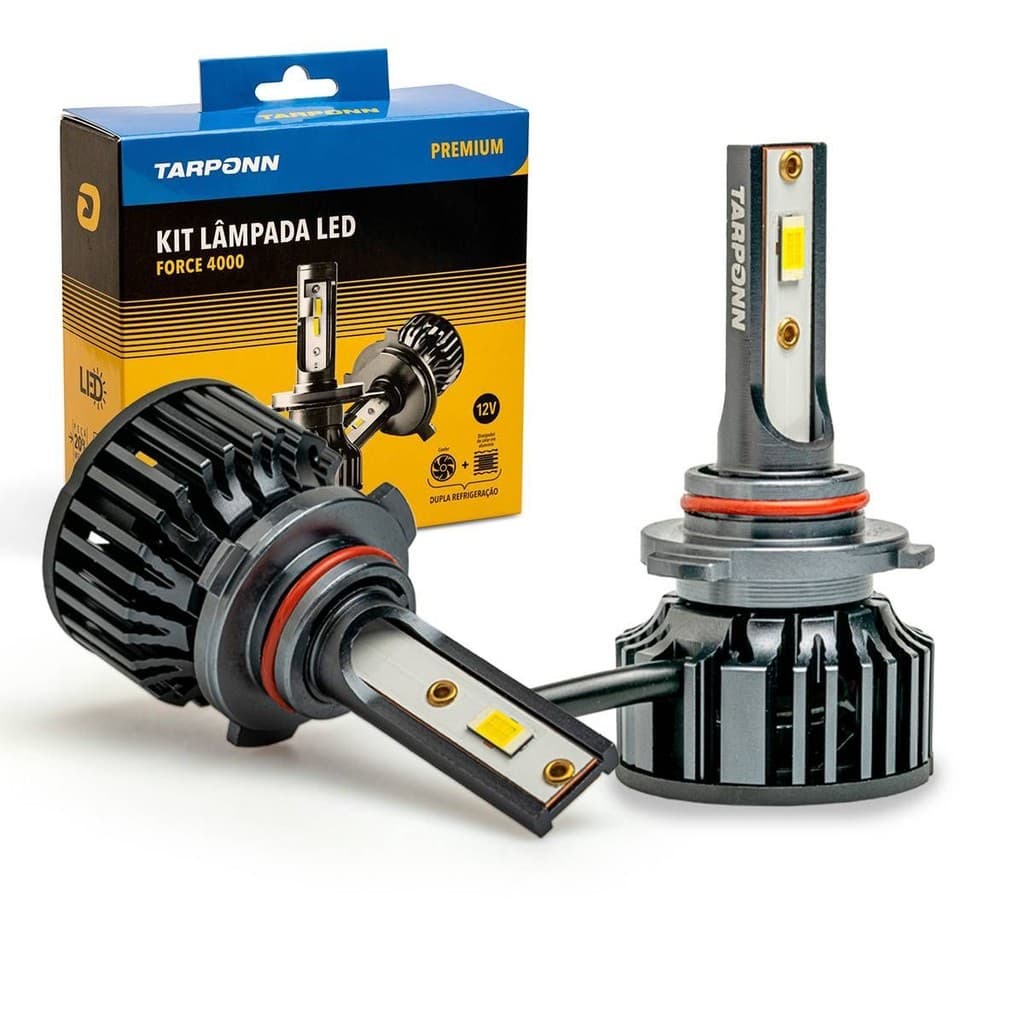 Kit Lâmpada Led Force 4000k Hb3/hb4 40w 8400lm 12v Tarponn