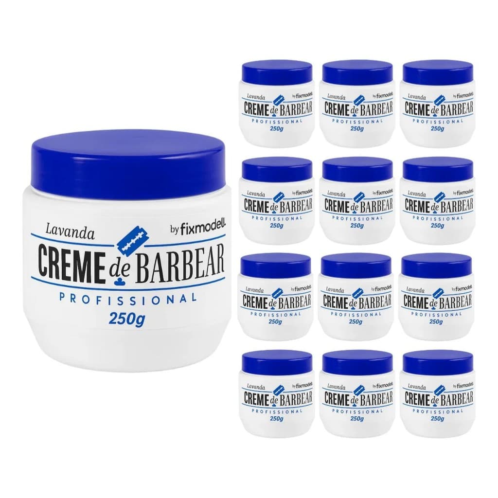 Creme de Barbear Fixmodell Lavanda 250g Kit 12 Unidades