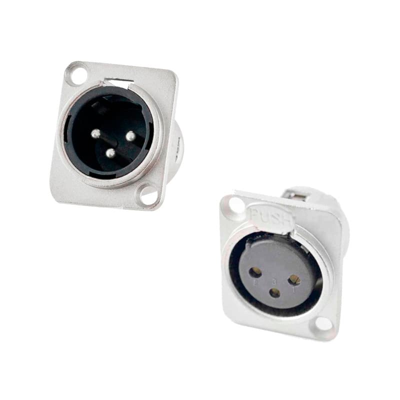 KIT 1 CONECTOR MACHO E 1 FEMEA SANTO ANGELO XLR PAINEL SA2X