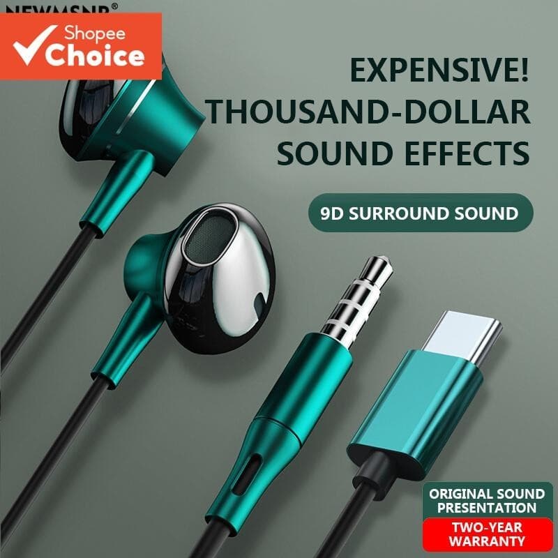 Newmsnr Fones De Ouvido Com Fio Tipo-C/3.5mm Interface Intra-Auriculares Para Jogos Qualidade De Som Ouvir Música