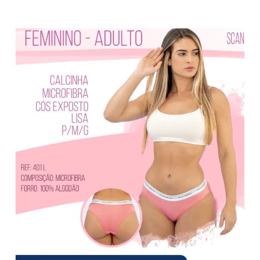Kit 10 Calcinhas Microfibra Confort Tanga Cós Exposto Lisa / Estampada