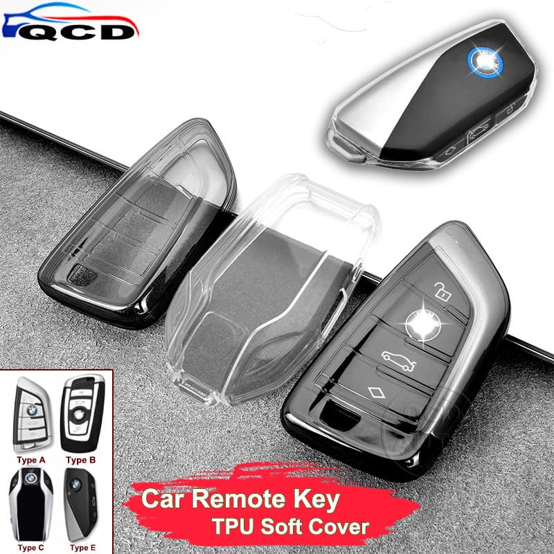 BMW Chave Remota Do Carro Transparente Escudo Preto TPU Capa Protetora Macia Para F30 E36 E46 E90 320i G20 G30 X1 G60 G4