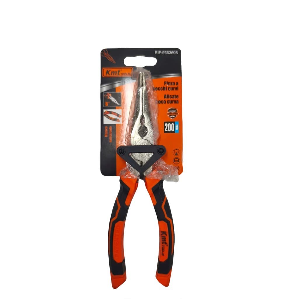 Alicate Bico Curvo Profissional KMT 8'' (200mm) | Ferramenta Resistente p/ Uso Diário e Manutenção