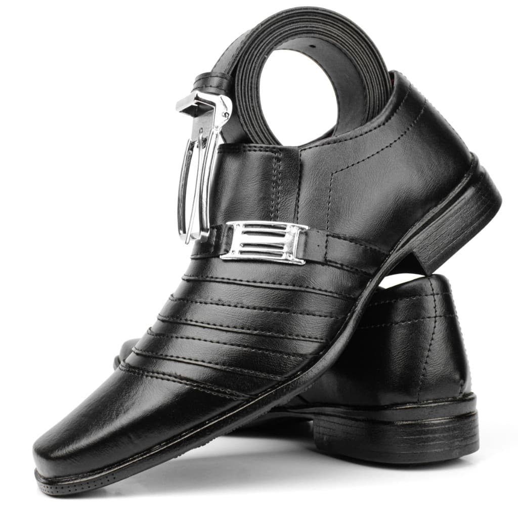 Sapato social preto masculino + cinto social promoção otimo valor