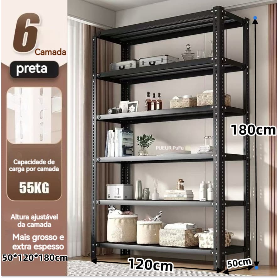 Escritório Estante Organizador Prateleira Estrutura de aço sem parafusos de metal ajustável armazenamento para casa