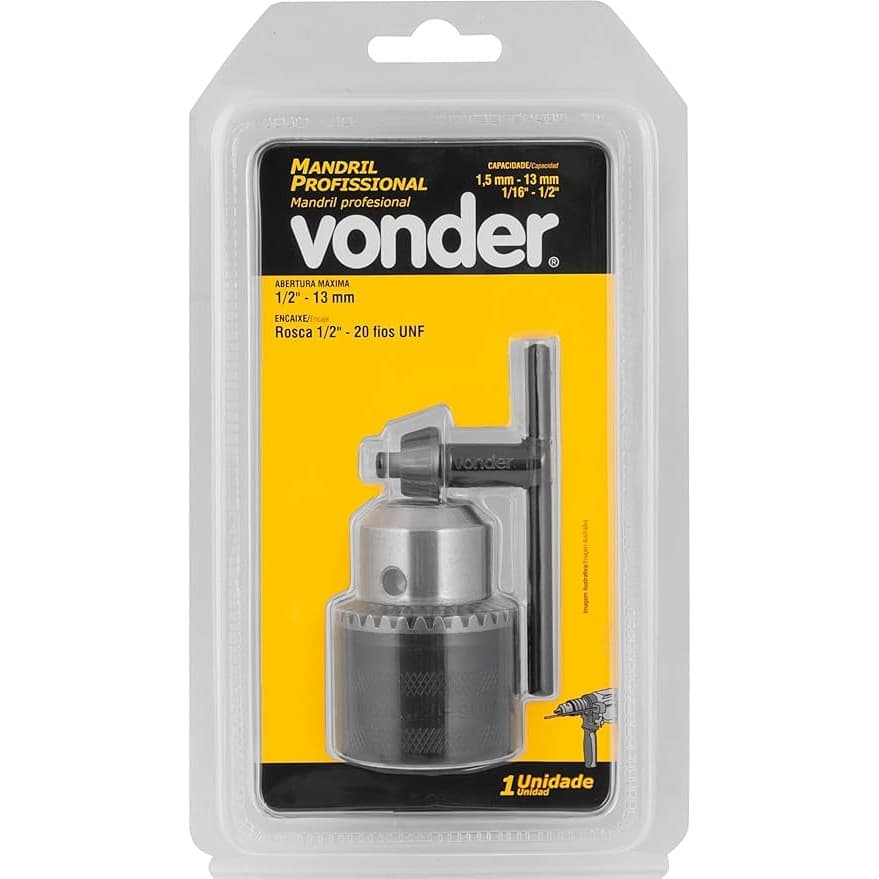 Vonder Mandril Profissional 13mm - 1/2 Rosca 1/2