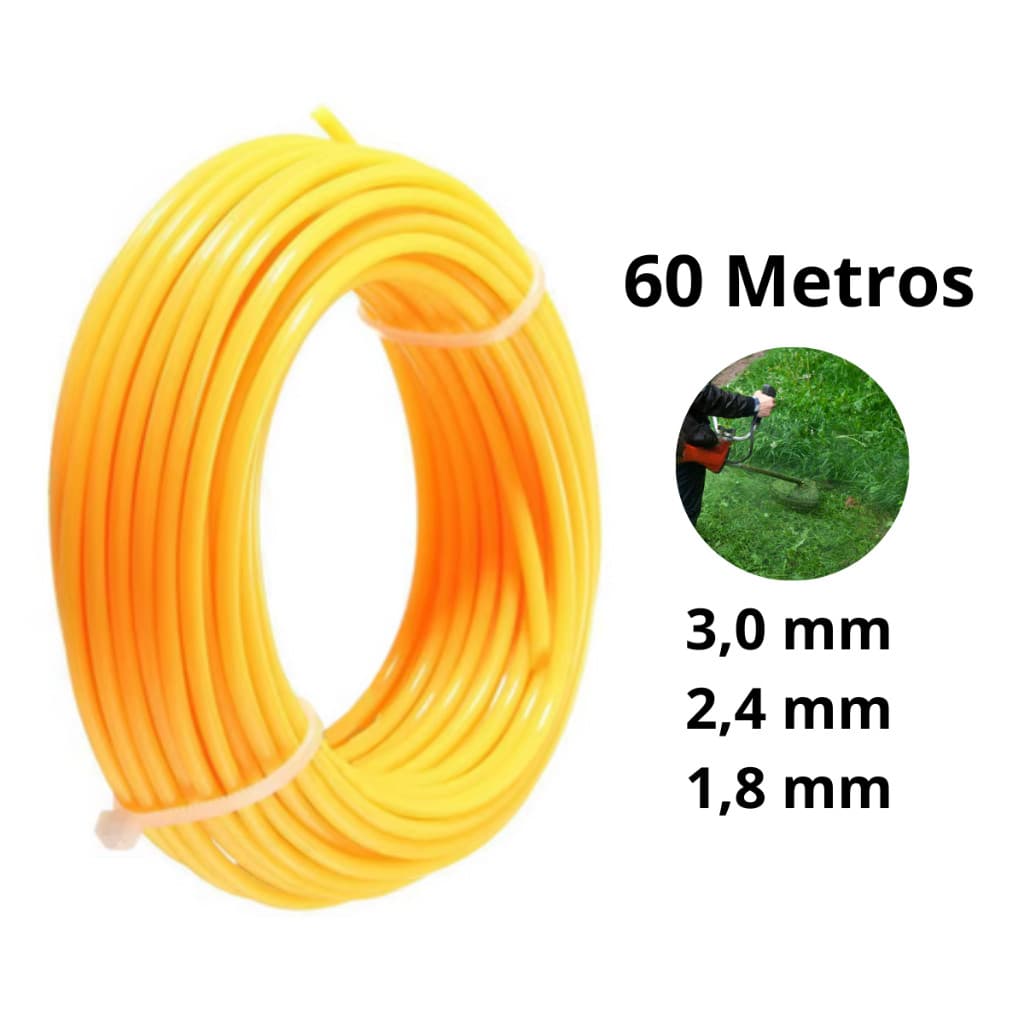15 METROS 2.7MM Fio de nylon para roçadeira fio cortador de grama carretel para roçadeira fio aparador de grama mato